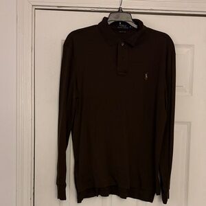 Ralph Lauren Dark Brown Long Sleeve Polo